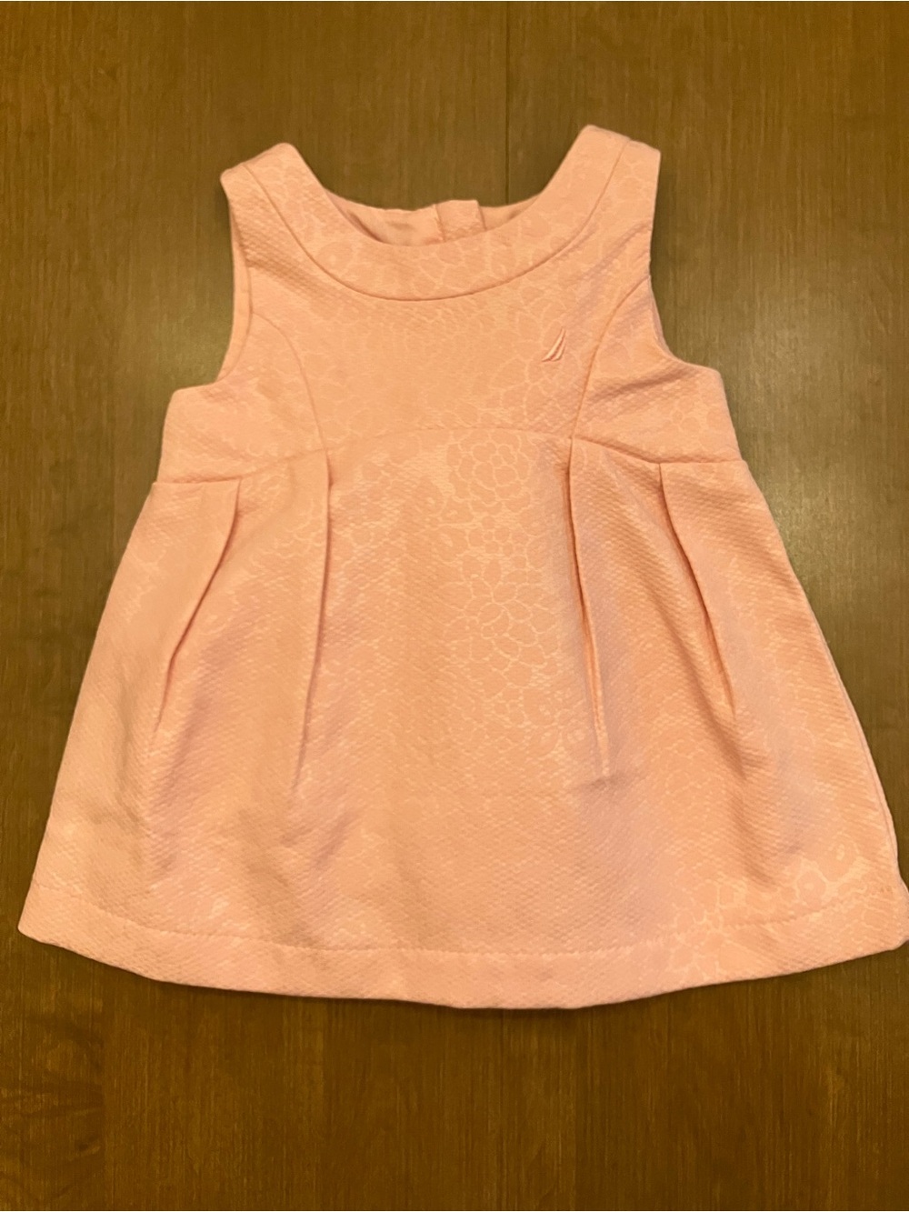 0-3M Nautica Baby Girls' Sleeveless Pink Jacquard Dress with Bloomers